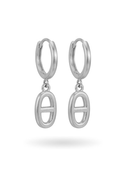 Boucles d'Oreilles Acier Inoxydable Pendentif Maille Marine