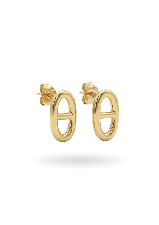 Boucles d'Oreilles Acier Inoxydable Maille Marine