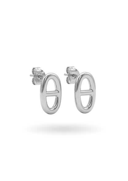 Boucles d'Oreilles Acier Inoxydable Maille Marine