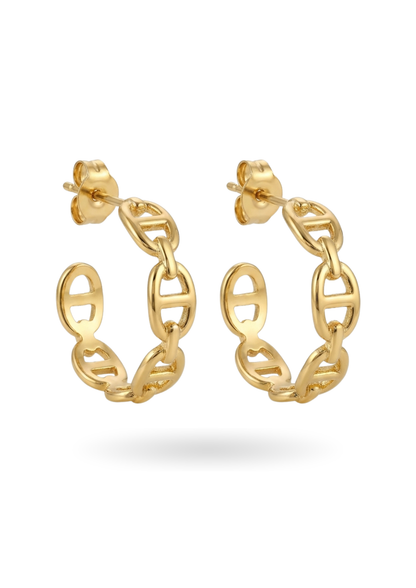 Boucles d'Oreilles Acier Inoxydable Créoles Maille Marine