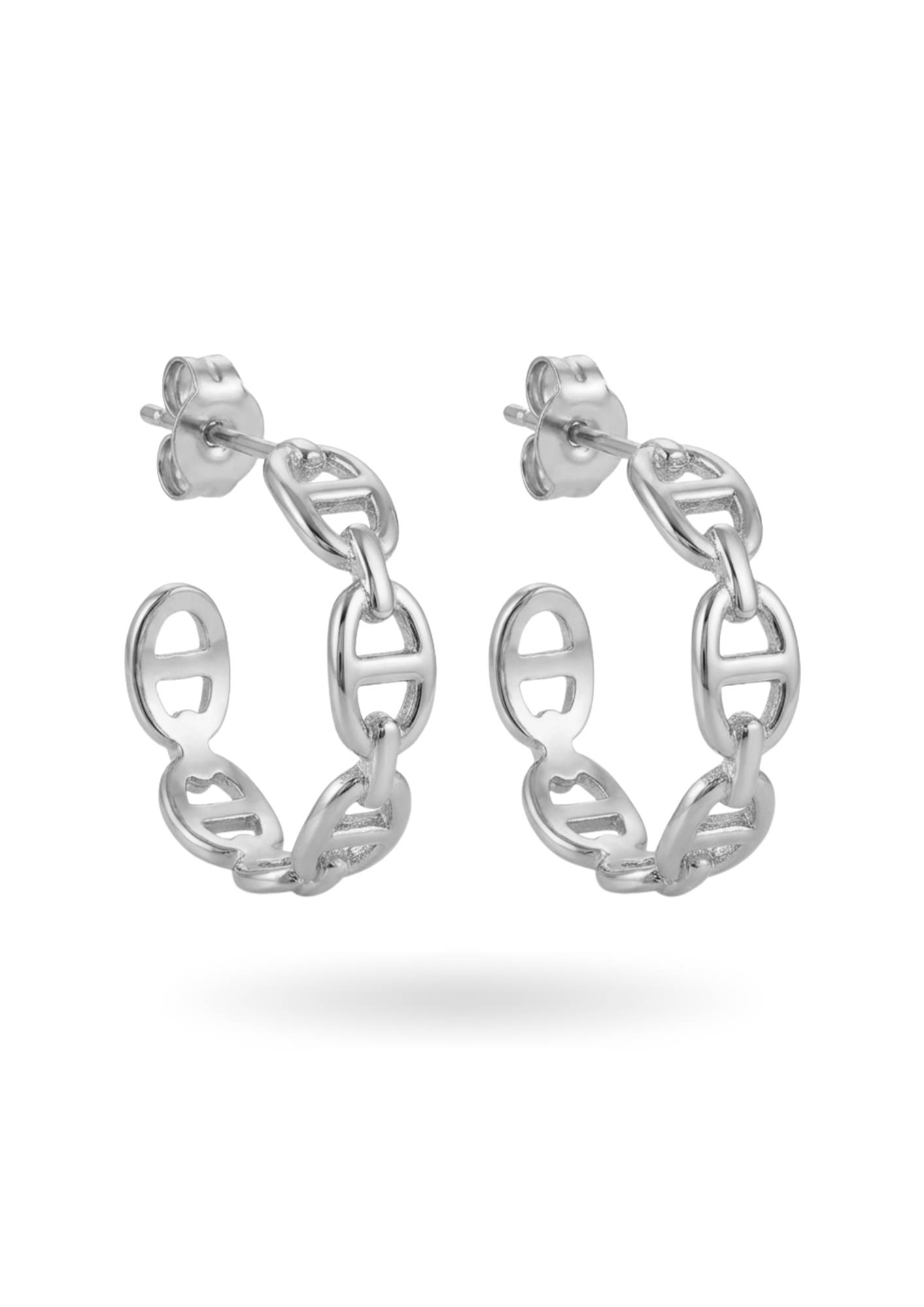 Boucles d'Oreilles Acier Inoxydable Créoles Maille Marine