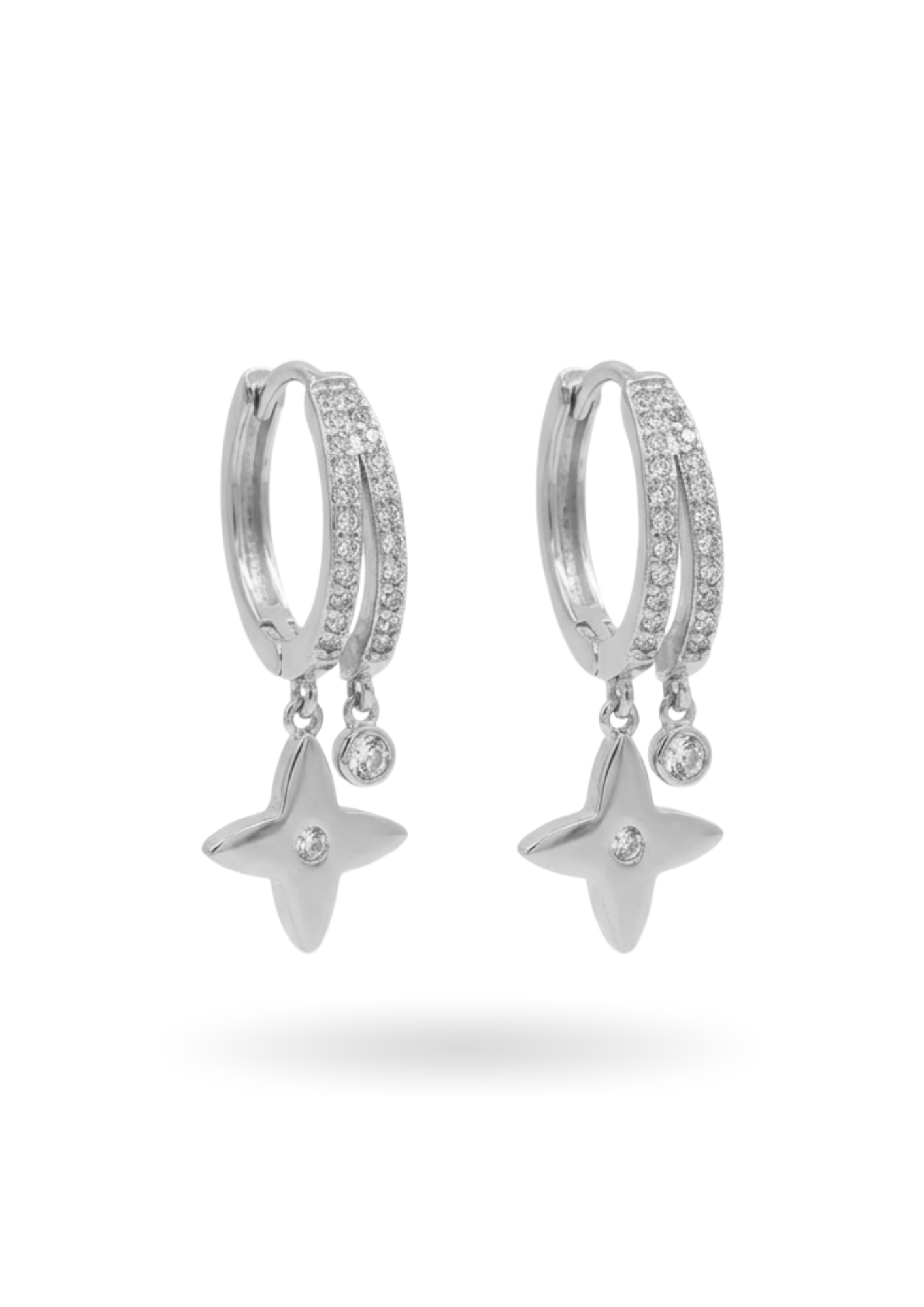 Boucles d'Oreilles Acier Inoxydable Double Anneaux