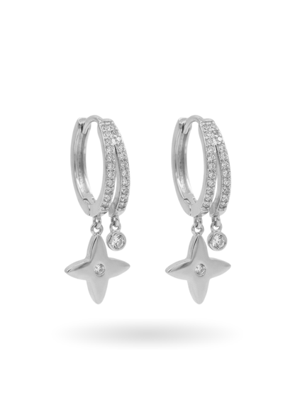 Boucles d'Oreilles Acier Inoxydable Double Anneaux