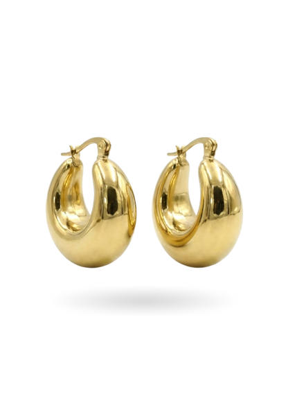 Boucles d'Oreilles Acier Inoxydable Créoles Boule