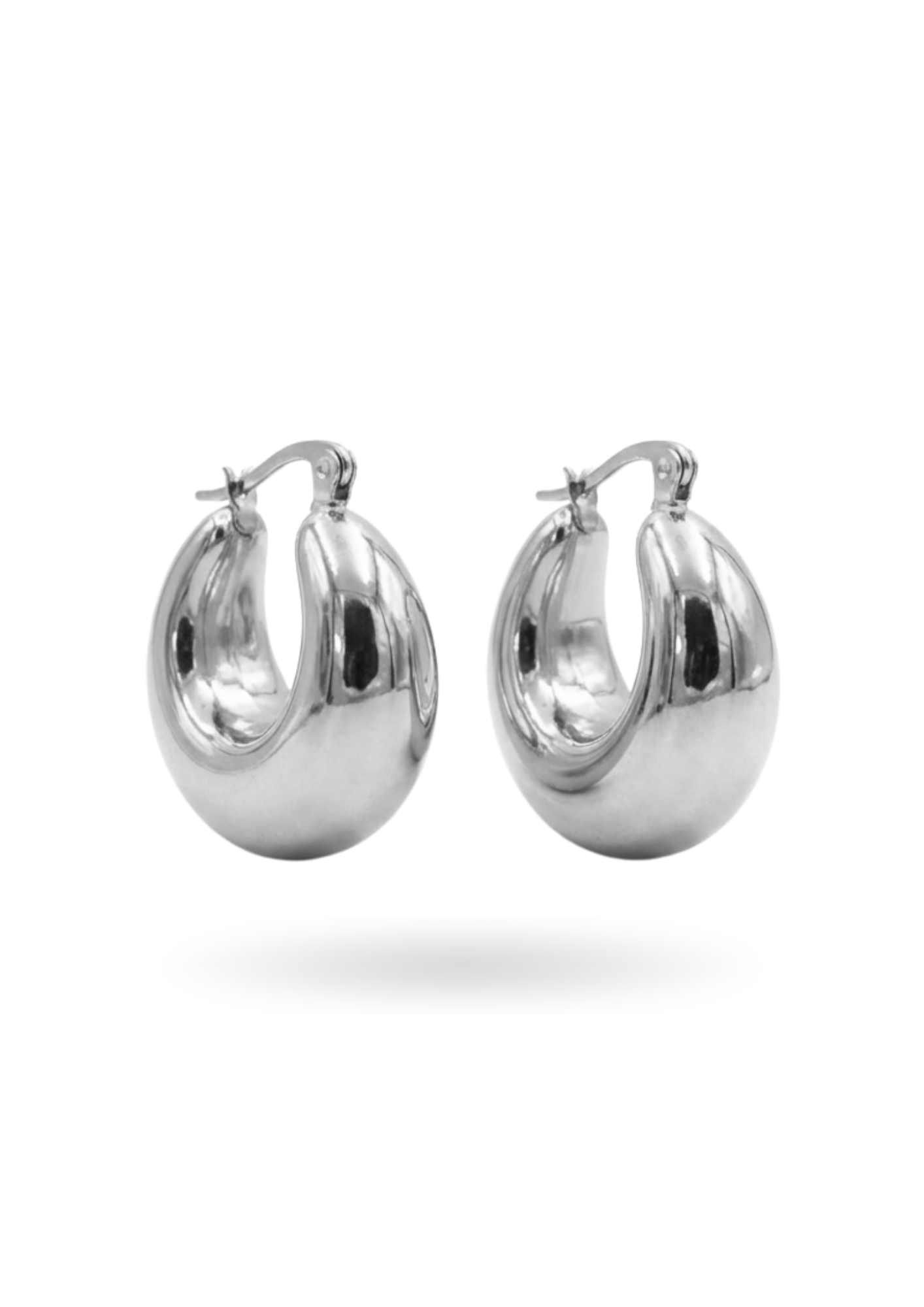 Boucles d'Oreilles Acier Inoxydable Créoles Boule