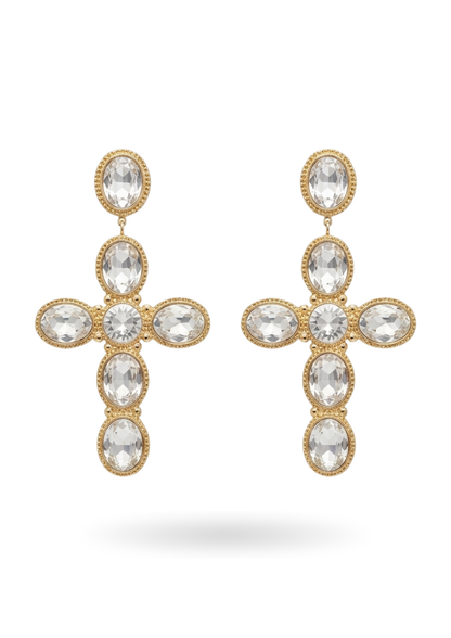 Boucles d'Oreilles Acier Inoxydable Croix Design