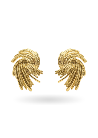 Boucles d'Oreilles Acier Inoxydable Spirale Abstraite