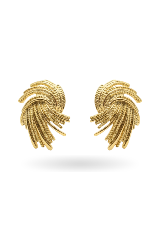 Boucles d'Oreilles Acier Inoxydable Spirale Abstraite