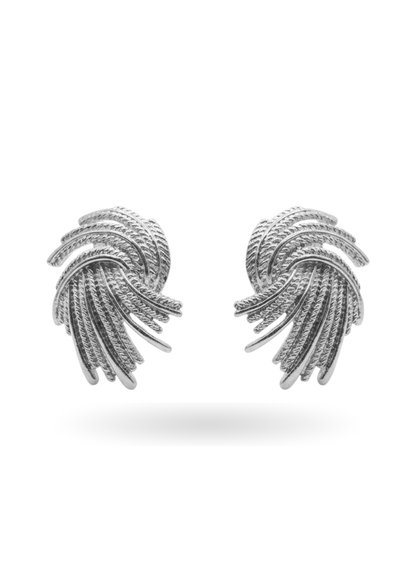 Boucles d'Oreilles Acier Inoxydable Spirale Abstraite