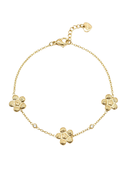 Bracelet Acier Inoxydable Fleur Zircon