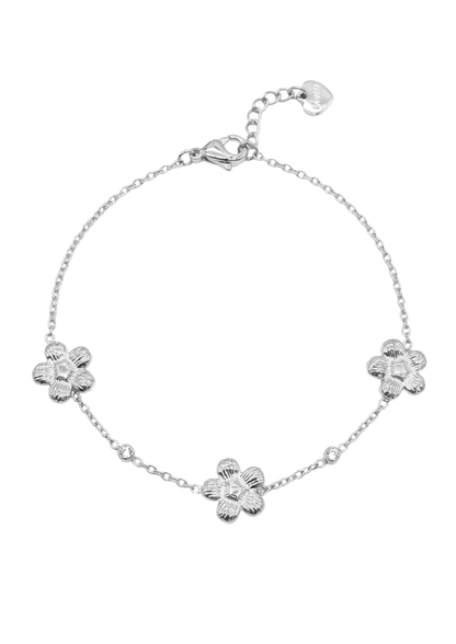 Bracelet Acier Inoxydable Fleur Zircon