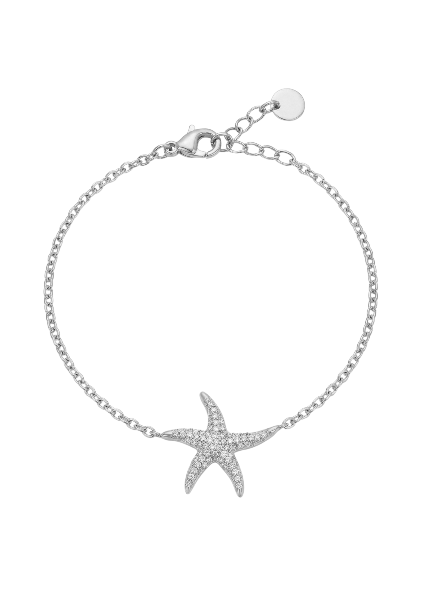 Bracelet Acier Inoxydable Étoile de Mer Strass
