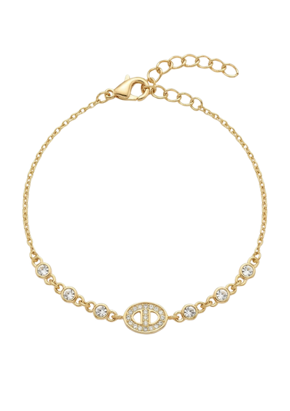 Bracelet Acier Inoxydable Maille Marine Strass