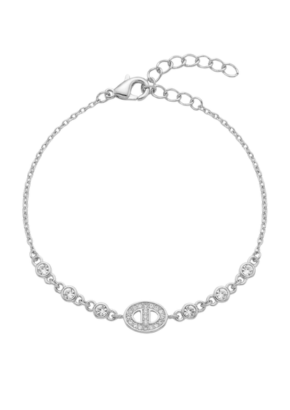 Bracelet Acier Inoxydable Maille Marine Strass