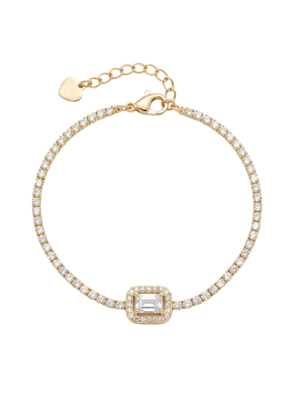 Bracelet Acier Inoxydable Carré Zircons