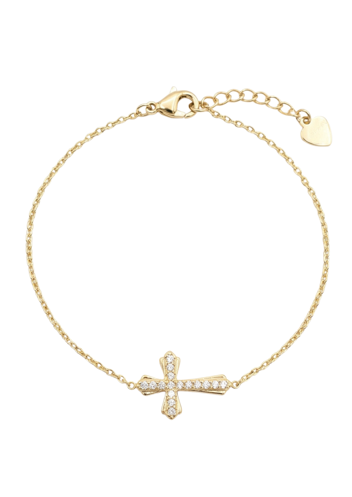 Bracelet Acier Inoxydable Croix Strass