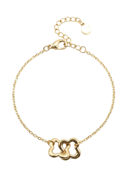 Bracelet Acier Inoxydable Double Trèfle