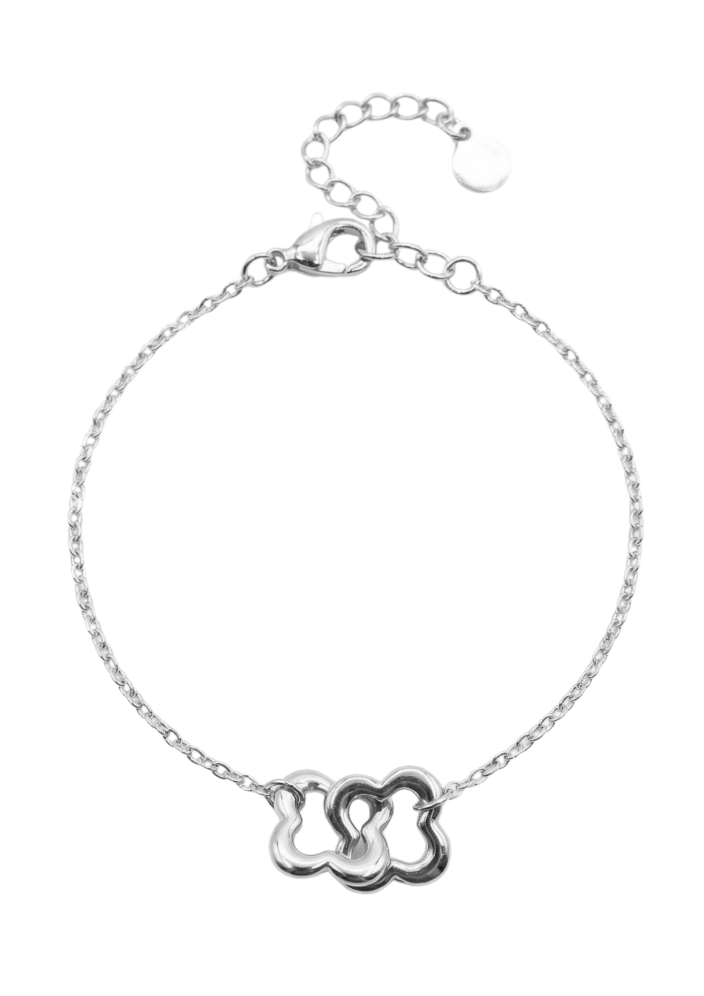 Bracelet Acier Inoxydable Double Trèfle