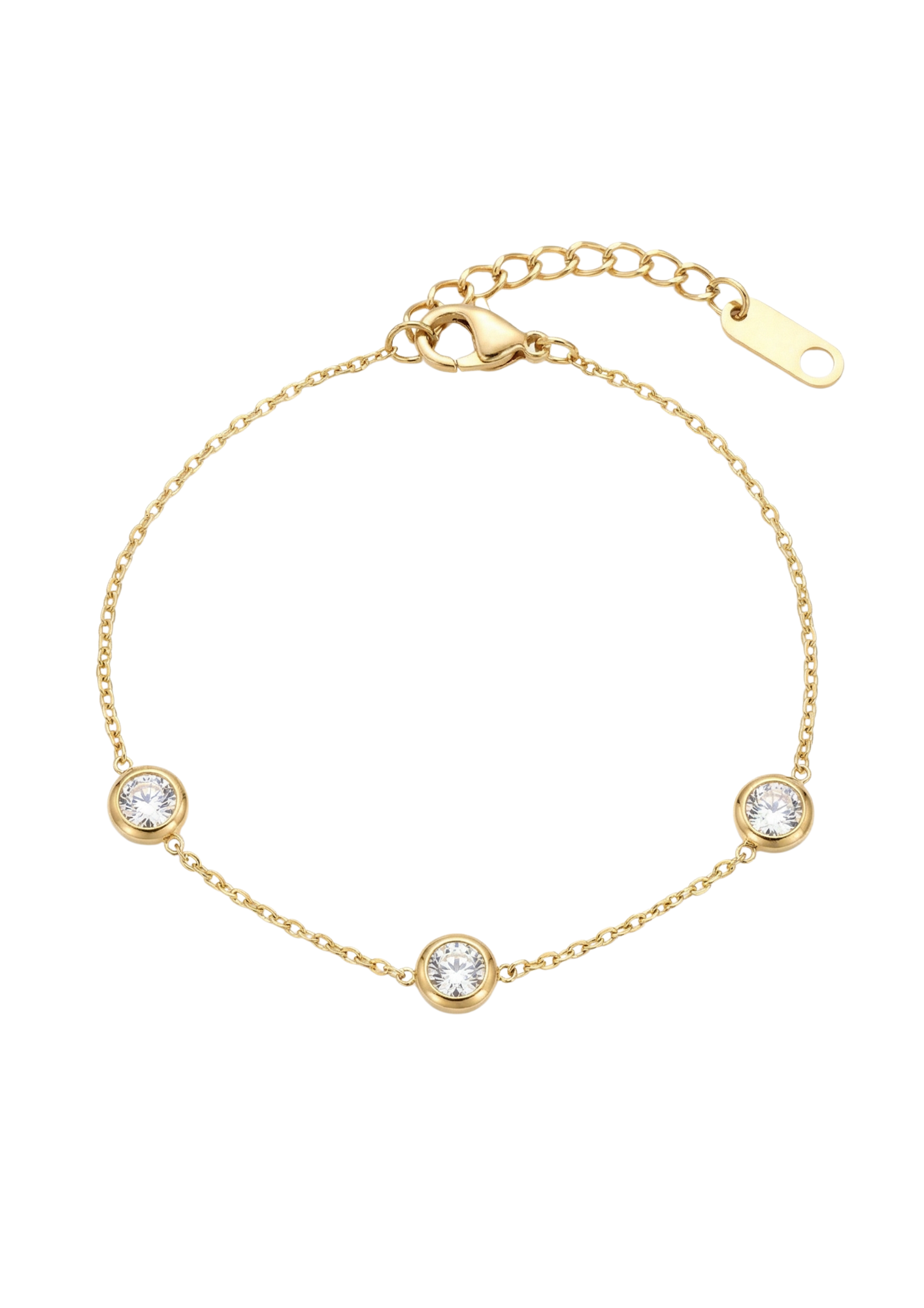 Bracelet Acier Inoxydable Triple Strass