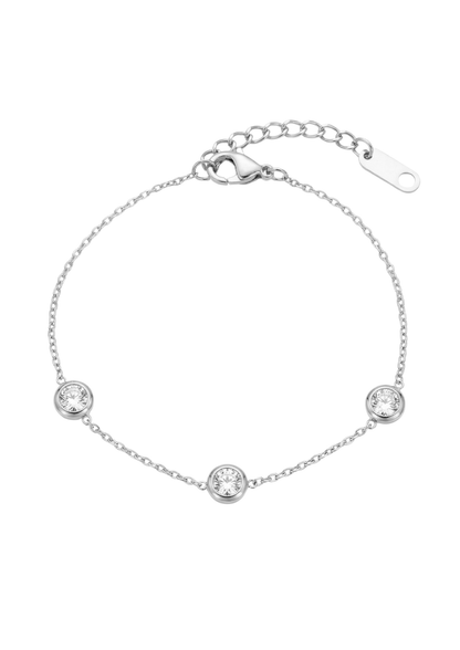 Bracelet Acier Inoxydable Triple Strass