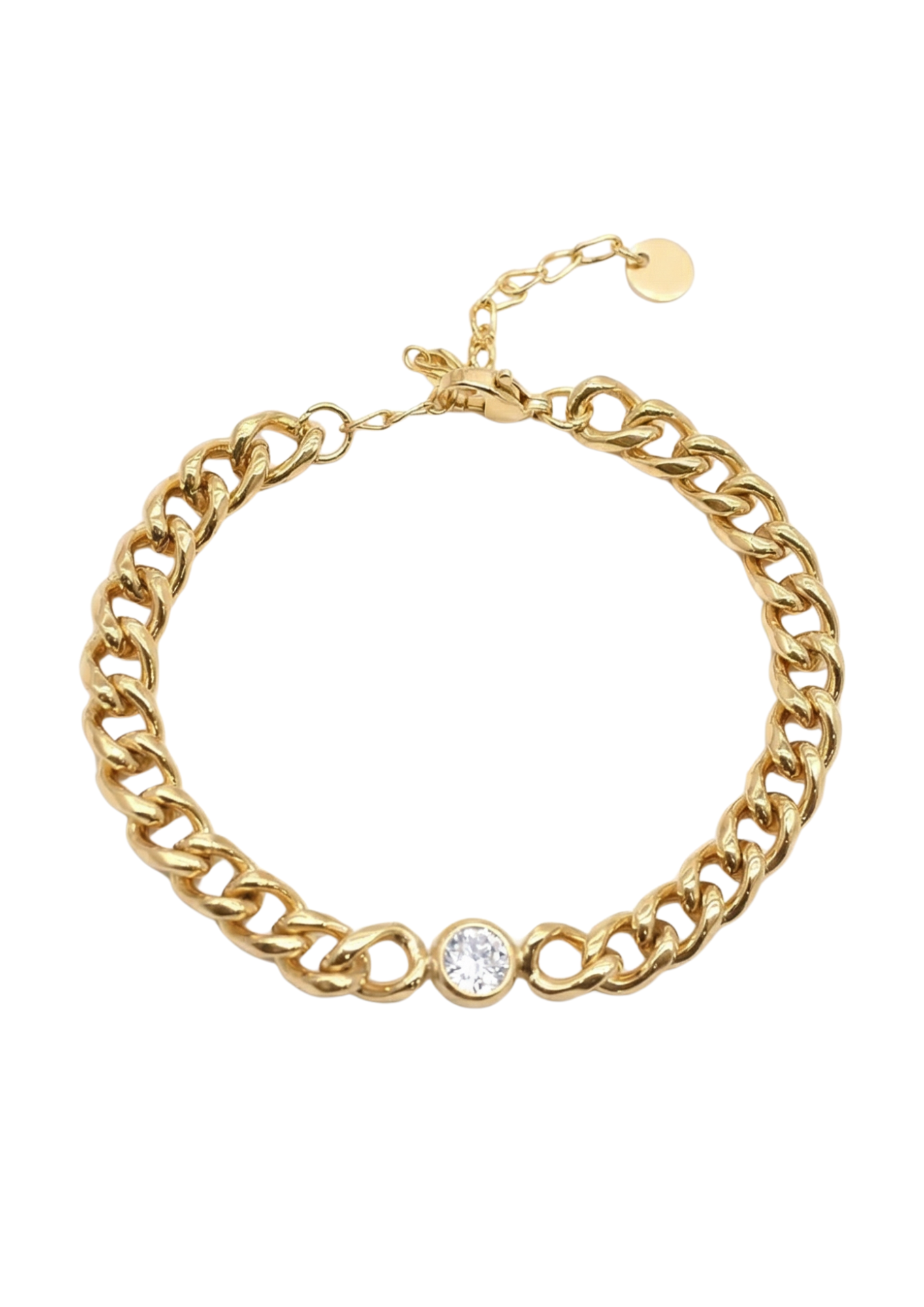 Bracelet Acier Inoxydable Gourmette Strass