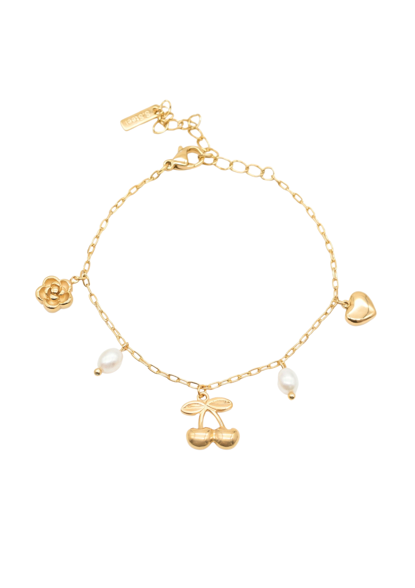 Bracelet Charms Cerise Minimaliste