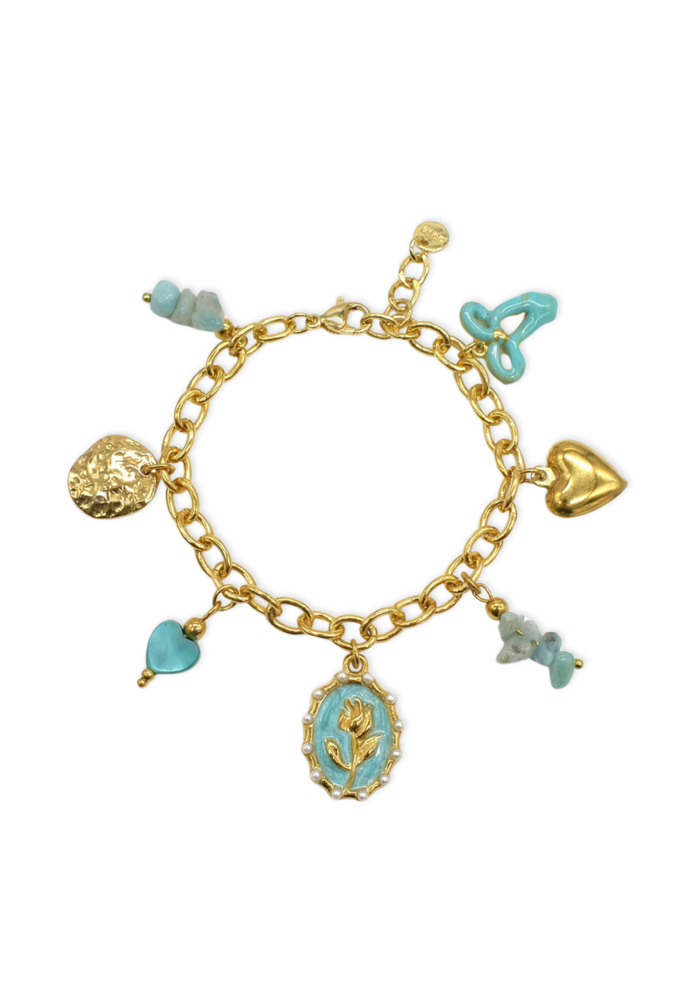 Bracelet Charms Médaille Fleur