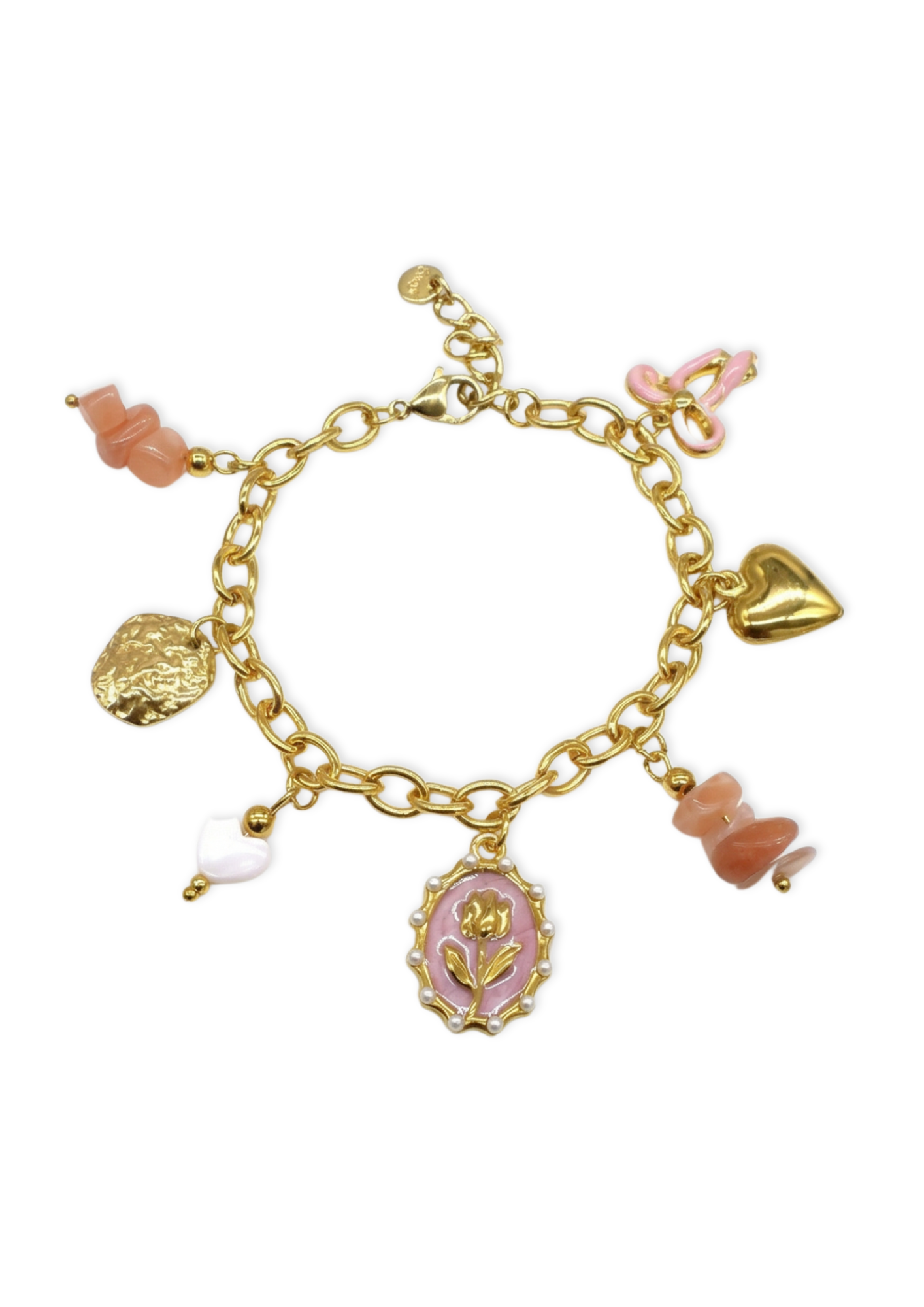 Bracelet Charms Médaille Fleur