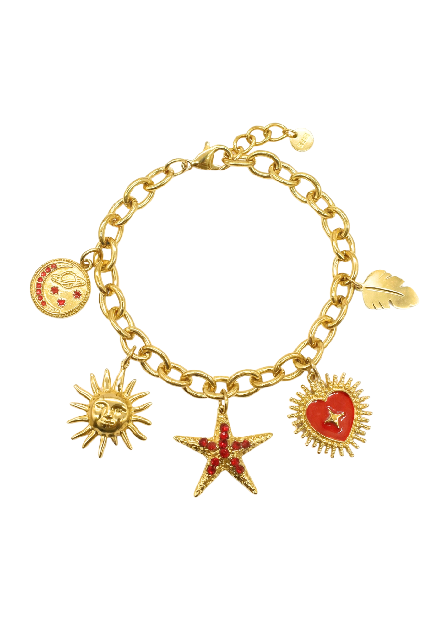 Bracelet Charms Étoile de Mer Rouge