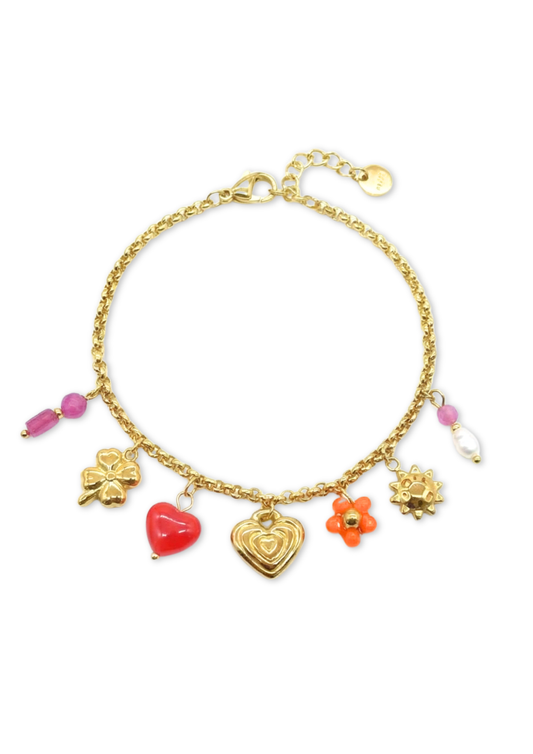 Bracelet Charms Rose Orange