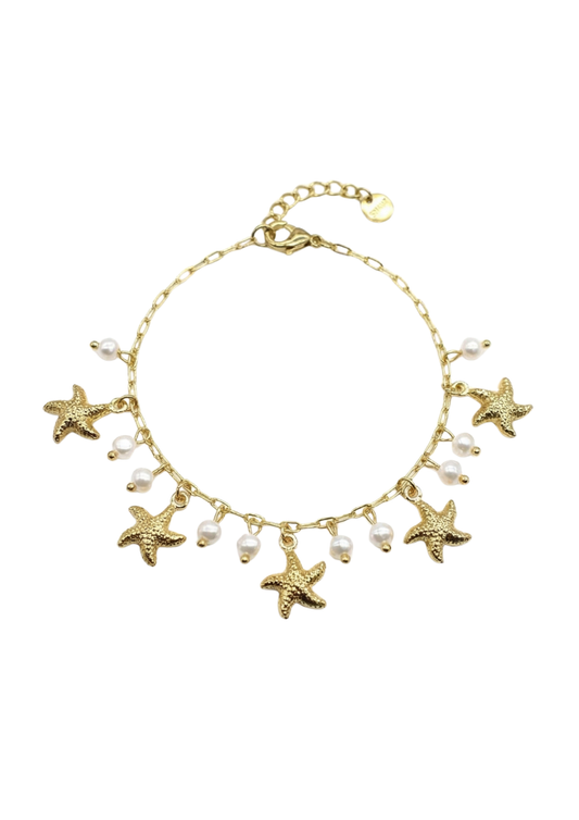 Bracelet Charms Étoile de Mer Perles