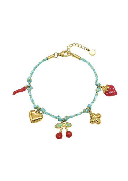 Bracelet Charms Cordon Cerise
