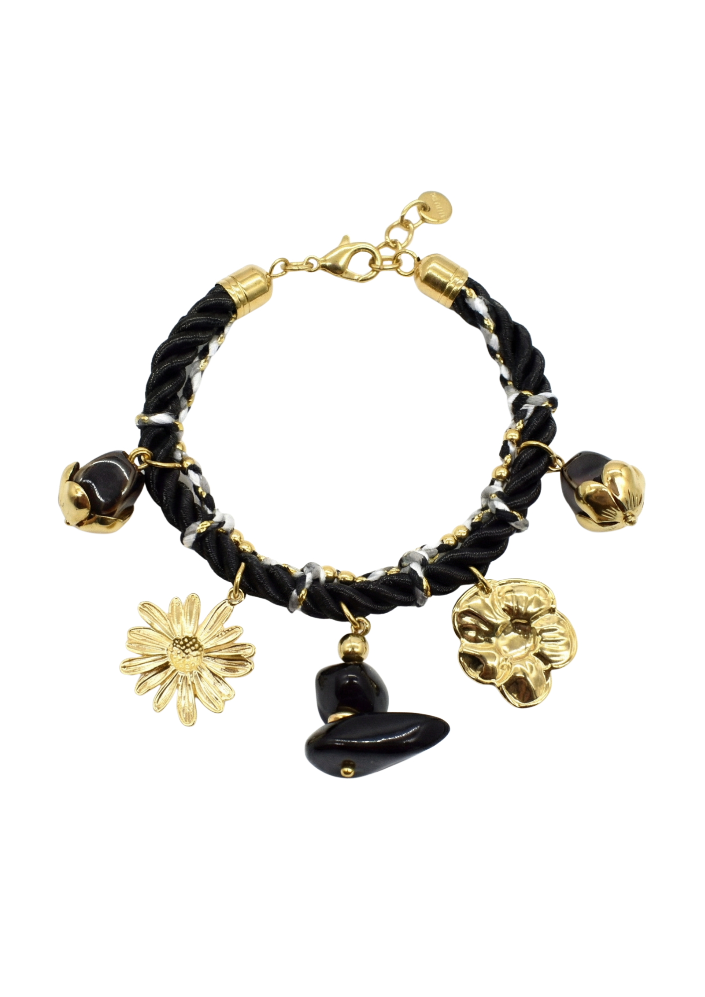 Bracelet Charms Cordon Fleur pas cher