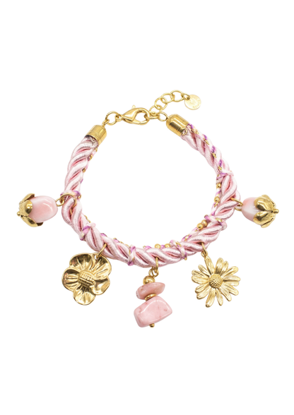 Bracelet Charms Cordon Fleur pas cher