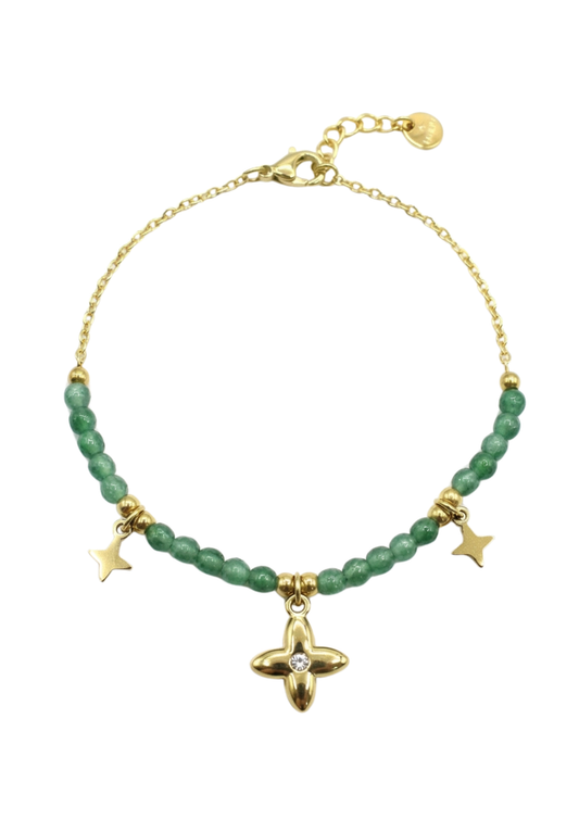 Bracelet Charms Perle Verte