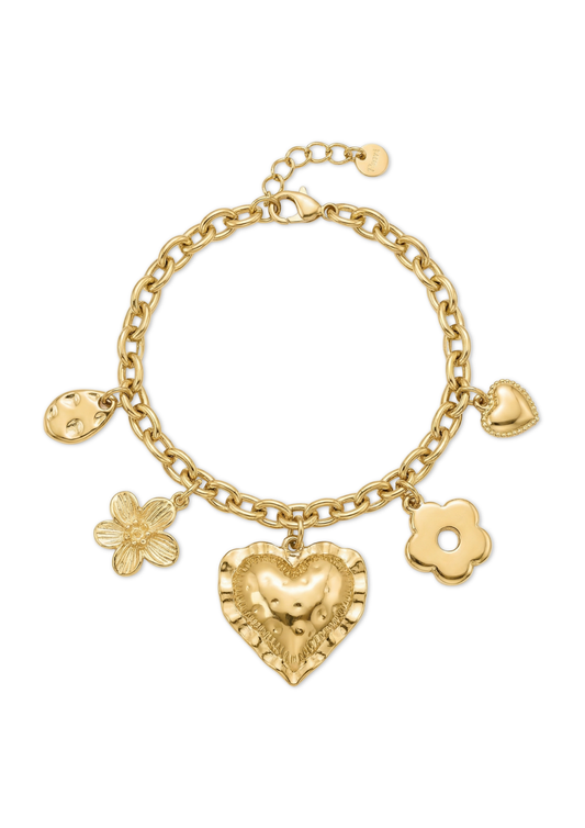 Bracelet Charms Acier Inoxydable Or
