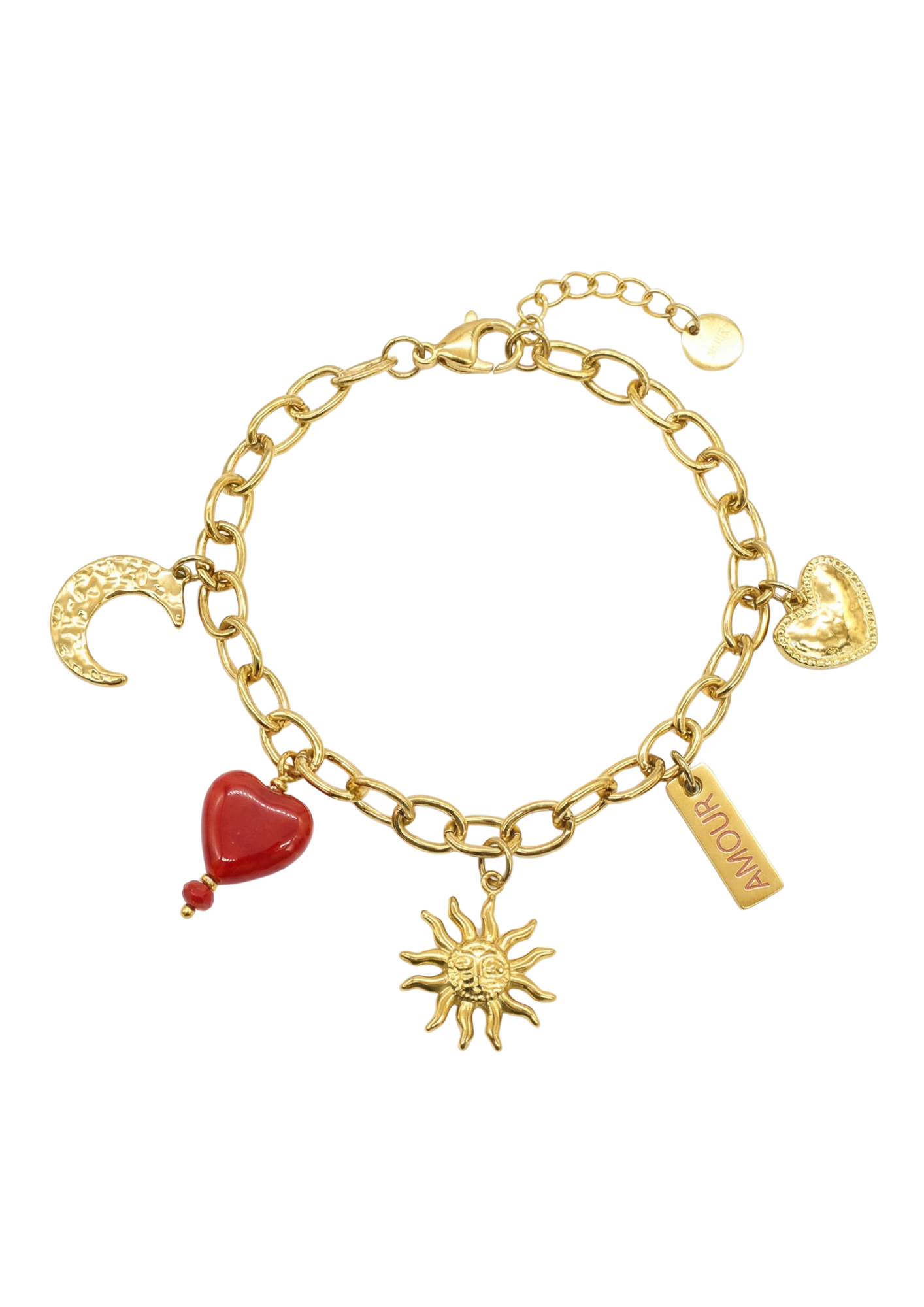 Bracelet Charms Amour Rouge