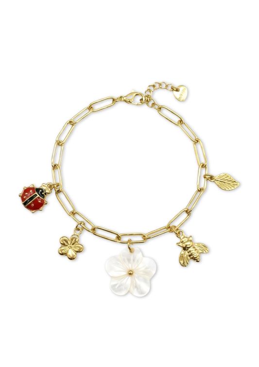 Bracelet Charms Fleur Blanche