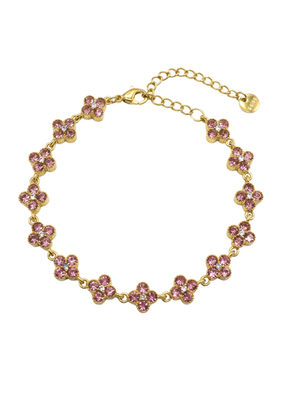 Bracelet Trèfle Multicolore rose