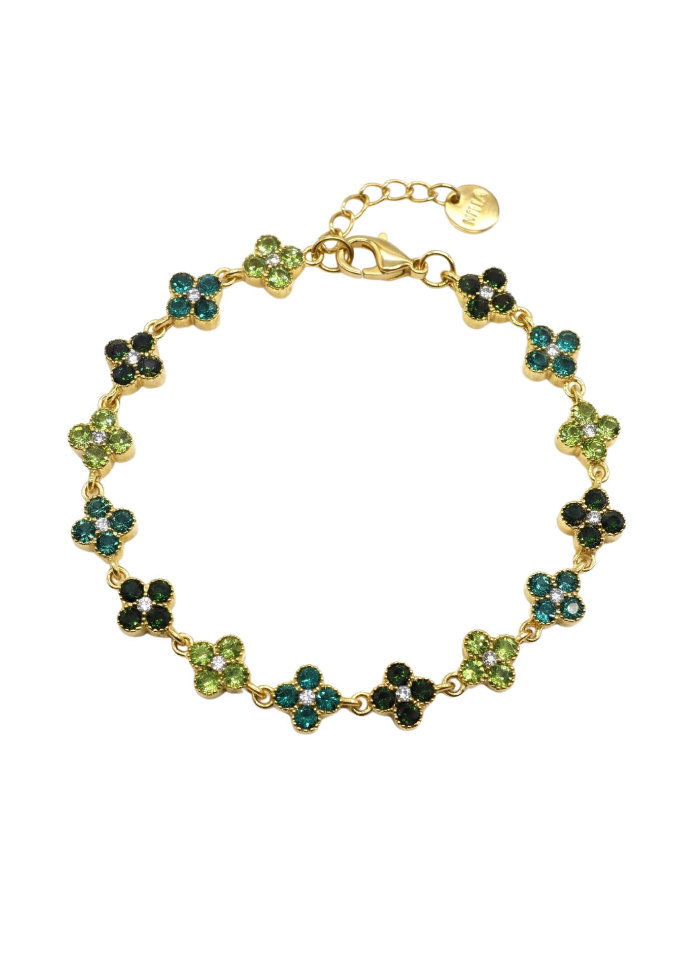 Bracelet Trèfle Multicolore vert