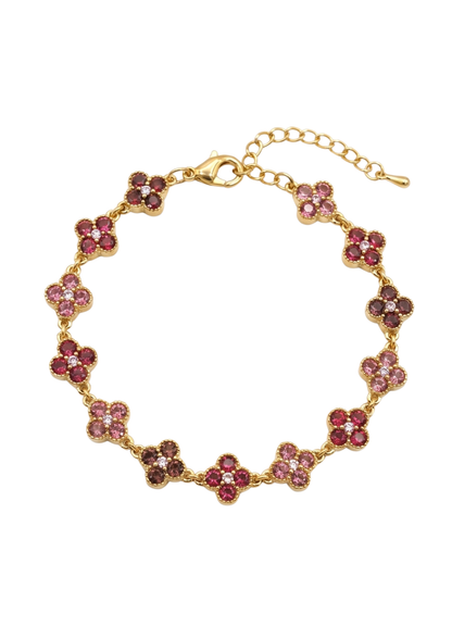 Bracelet Trèfle Multicolore rose