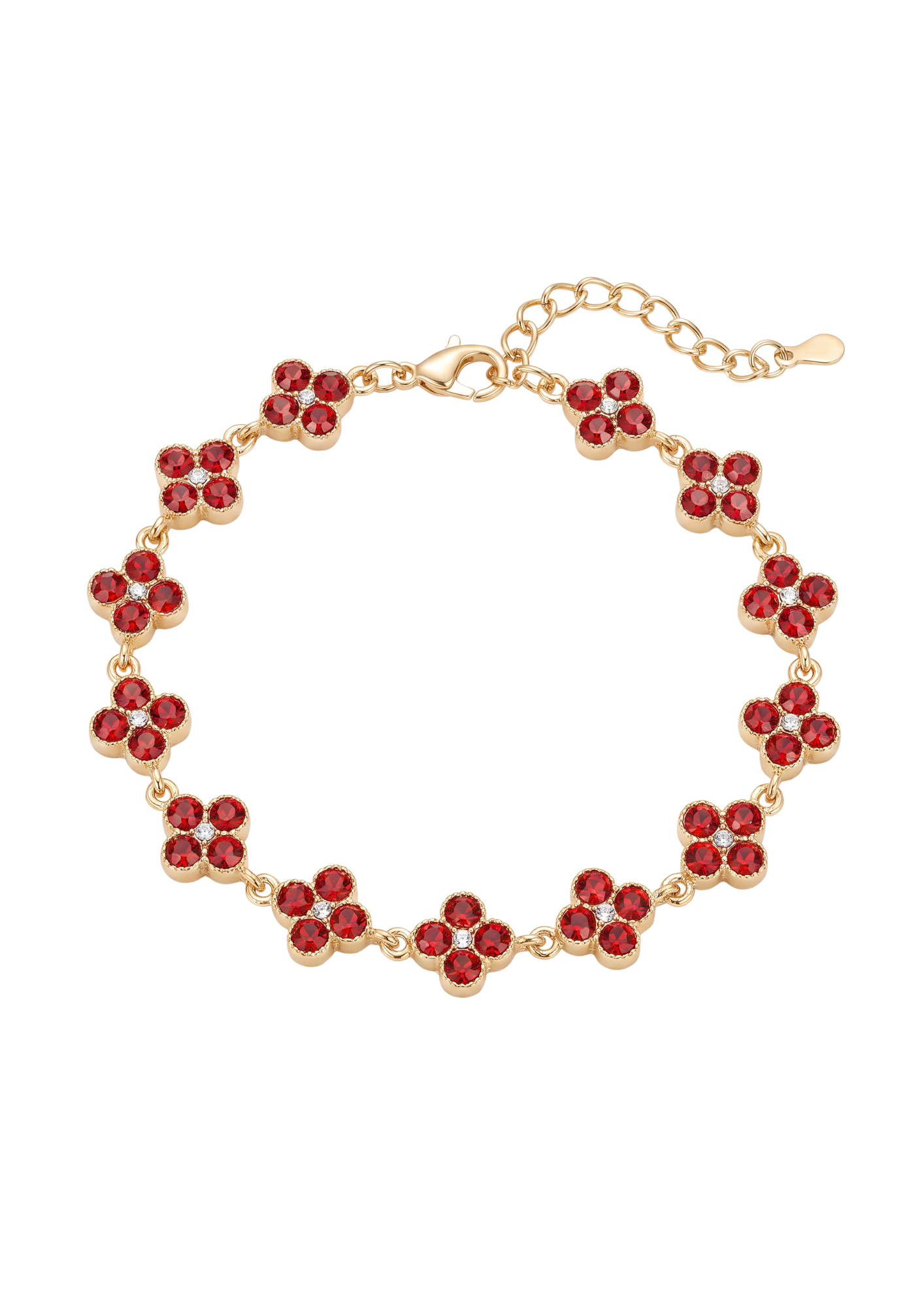 Bracelet Trèfle Multicolore rouge