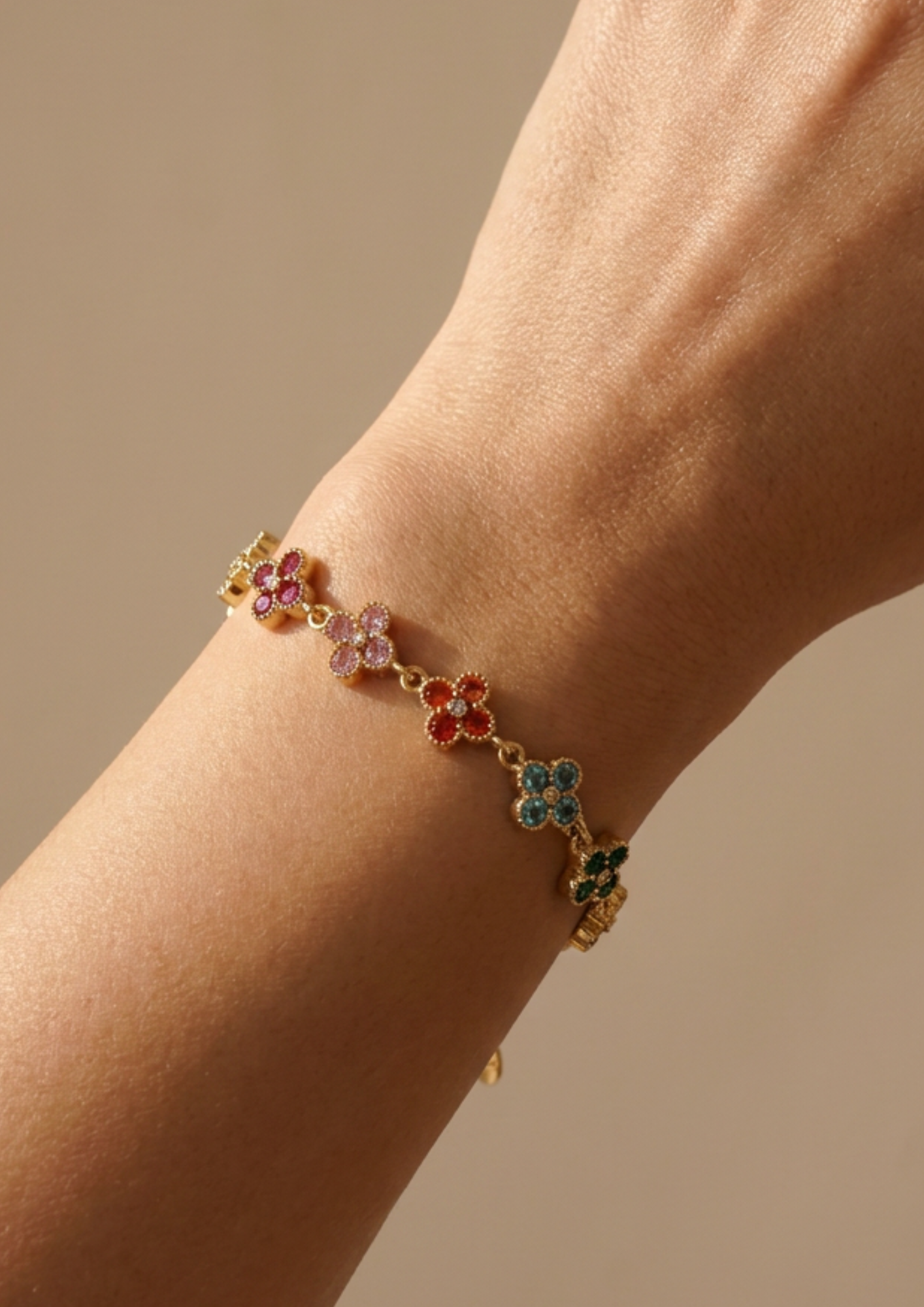 Bracelet Trèfle Multicolore Acier Inoxydable