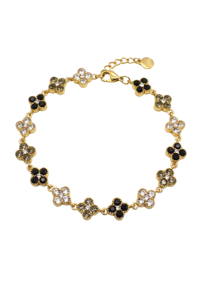 Bracelet Trèfle Multicolore strass