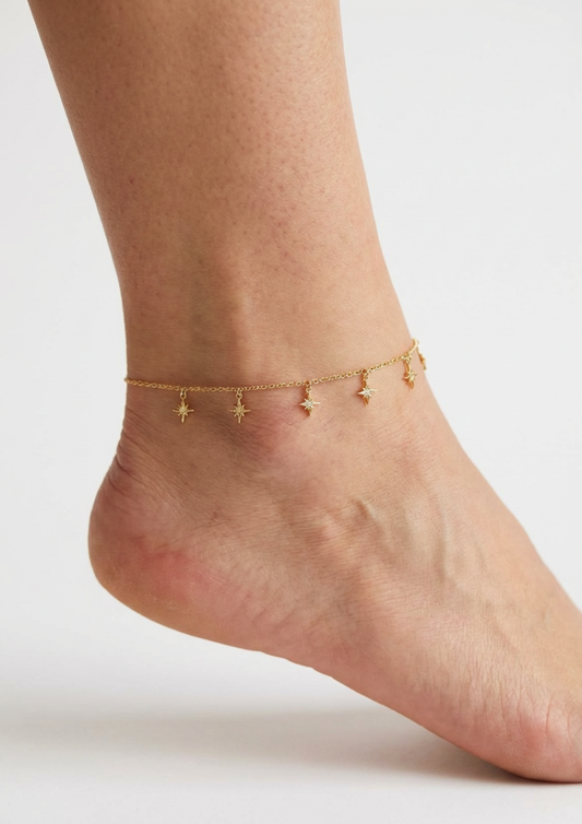 Chaîne de Cheville Étoile Strass