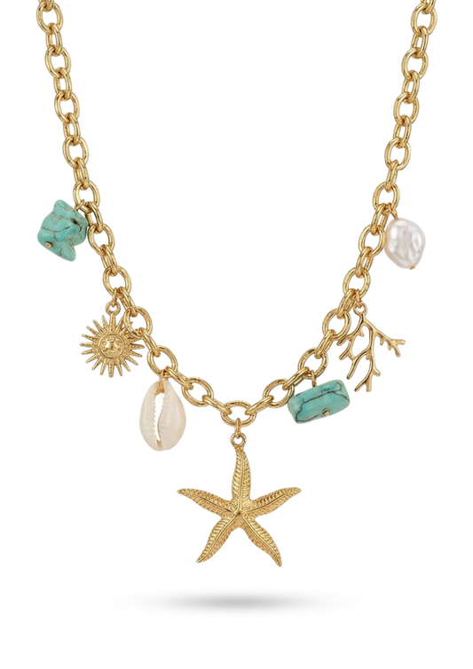 Collier Charms Étoile de Mer Turquoise
