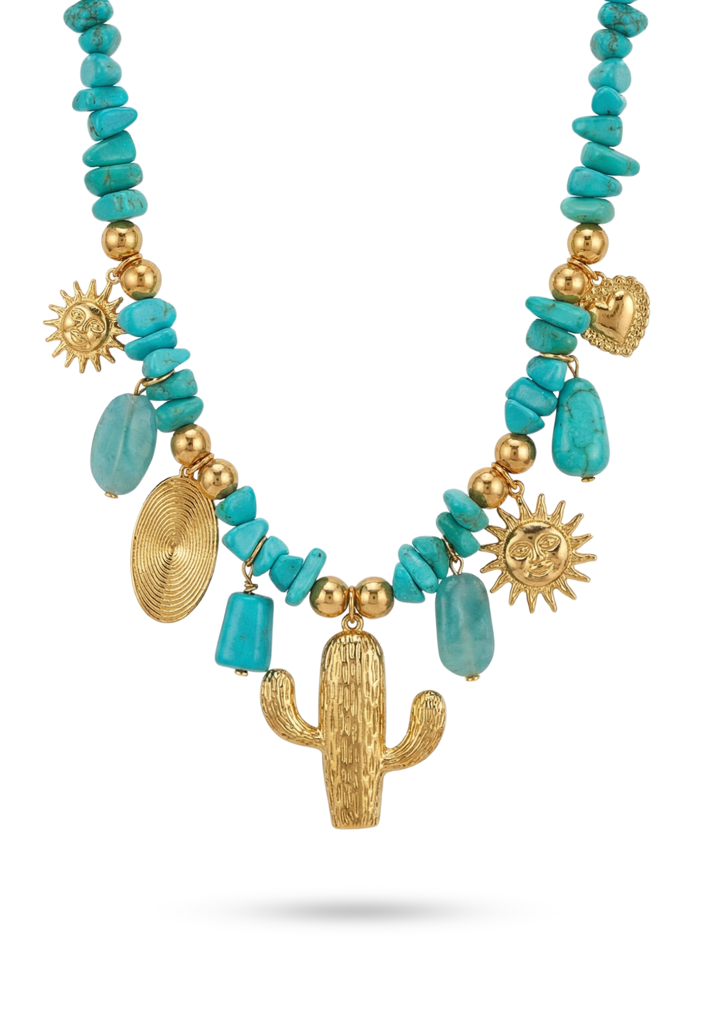 Collier Charms Cactus Turquoise