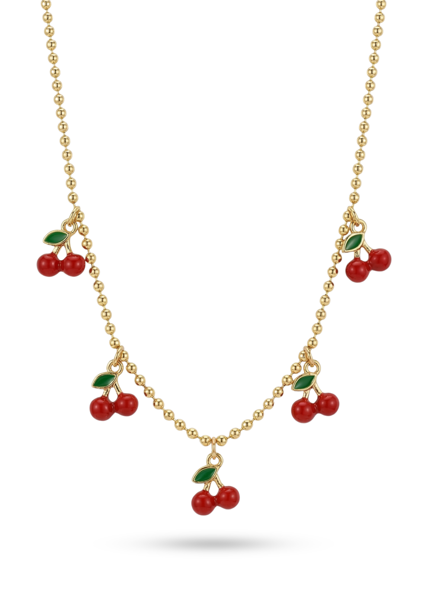 Collier Charms Cerise Rouge