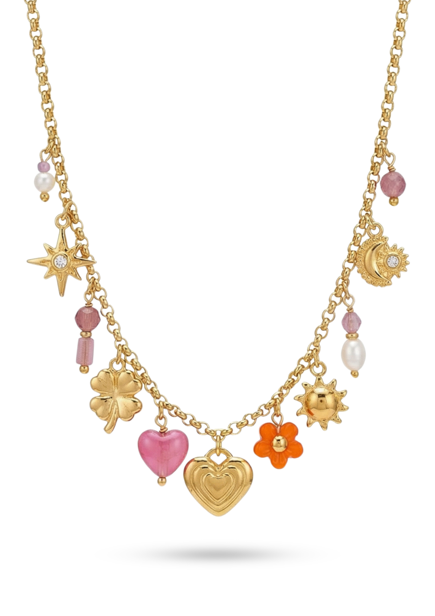 Collier Charms Rose