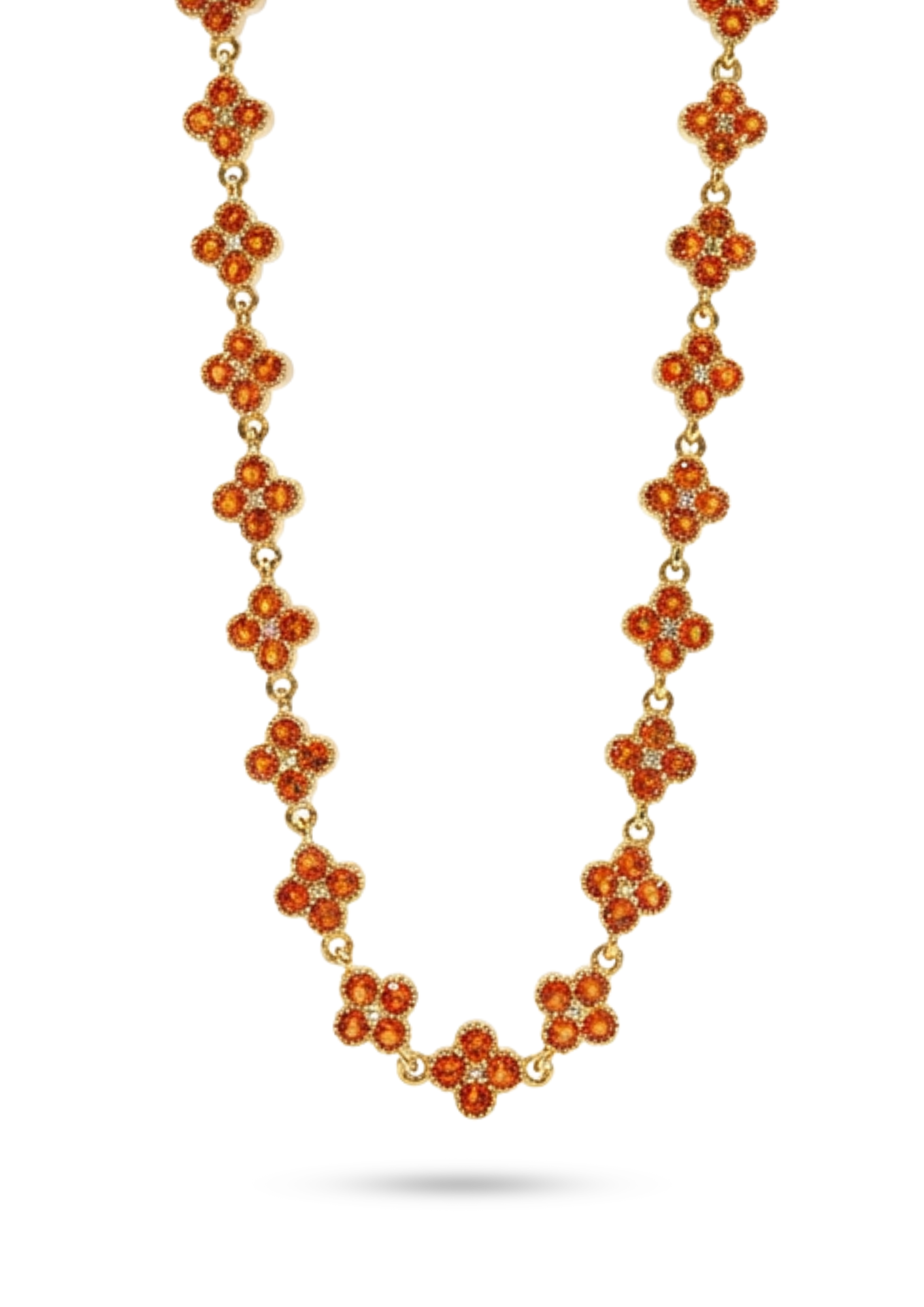 Collier Trèfle Multicolore orange